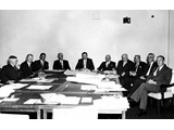 1958 : March in Hobart - 16th National Mapping Council Meeting (L-R)  Fisk, FitzGerald, Cooper, Harvey, Lambert, Rogers, Miles, Arter, Vincent, Fyfe.