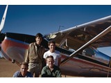 1962 : (L-R) Des Young and Eric Adams (Cessna pilot) at rear with Len Bentley and Bern Goodrick at Hatches Creek, NT.