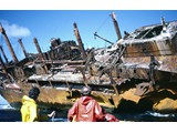Bathymetric Survey, 9 April-12 May 1987 : At Middleton Reef, the larger bow section of the wrecked Runic.
